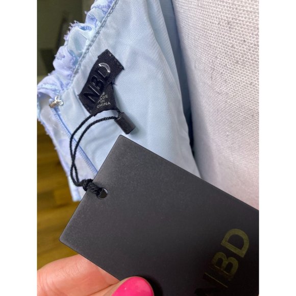 NBD Spencer Baby Blue Chiffon Mini Dress XS - Picture 8 of 8